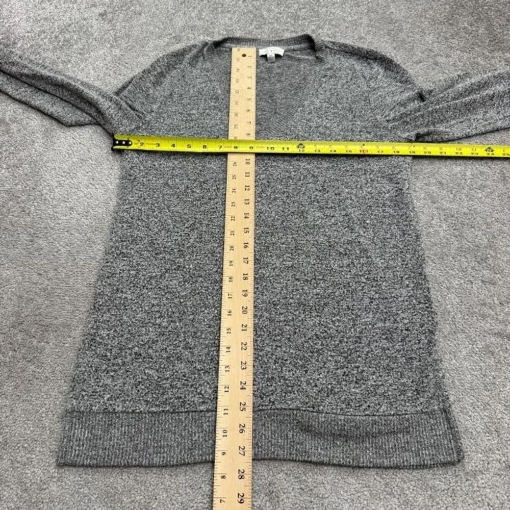Lucky Brand Tunic V-Neck Pullover Sweater Womens Small Petite Heather Gray Knit